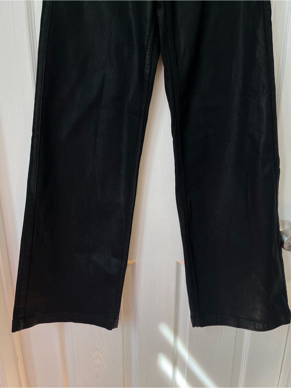 pistola Lana Black coated noir high rise ultra Wide-Leg Pants size 24 - Picture 9 of 12